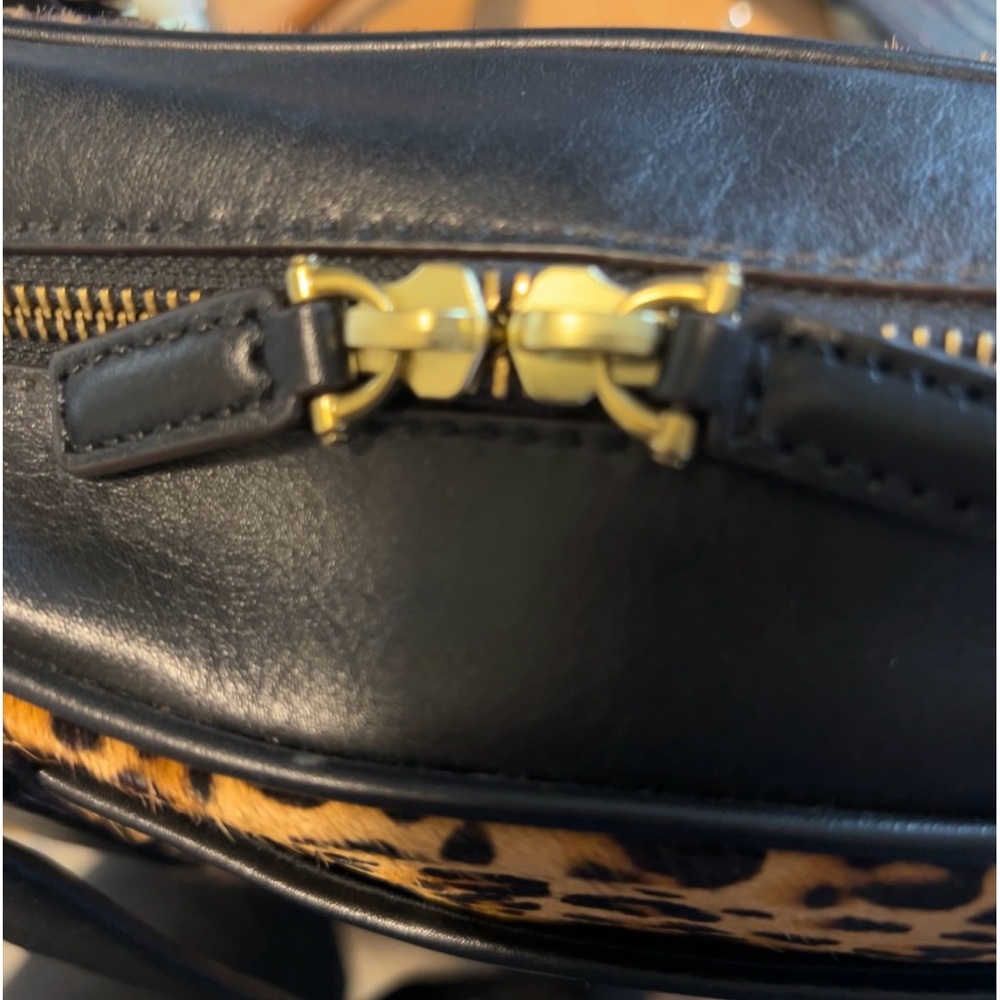 FOSSIL  Women's Memoir Satchel - Leopard Print with Black Accents-NWR - Picture 10 of 12
